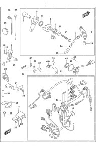 Outboard DF 25A drawing Remote Control Parts Tiller Handle w/Power Tilt