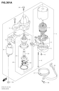 02002F-140001 (2021) 20hp E01 P01 P40-Gen. Export 1 (DF20A   DF20A   DF20AR   DF20AR   DF20AT   DF20AT   DF20ATH   DF20ATH) DF20A drawing STARTING MOTOR (W / ELECTRIC STARTER)