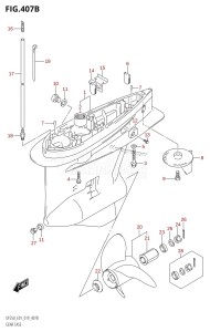 DF225T From 22503F-910001 (E01 E40)  2019 drawing GEAR CASE (DF200T:E40)