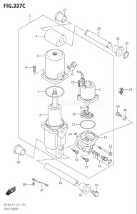 14003Z-710001 (2017) 140hp E11 E40-Gen. Export 1-and 2 (DF140AZ) DF140AZ drawing TRIM CYLINDER (DF115AT:E40)