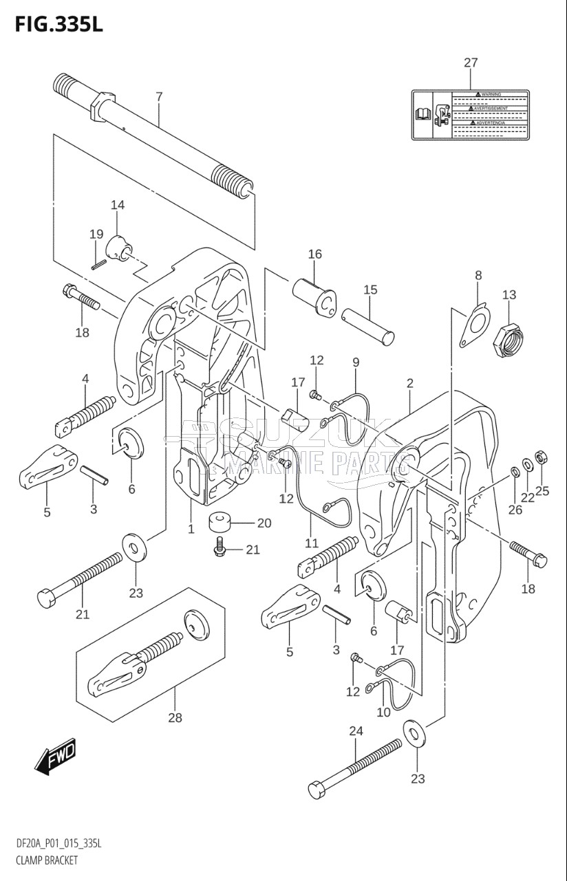 CLAMP BRACKET (DF20ATH:P01)