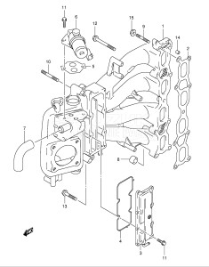  (2003) 115hp - () DF115TL drawing INTAKE MANIFOLD