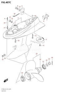 DF100A From 10003F-510001 (E01)  2015 drawing GEAR CASE (DF115AT:E40)