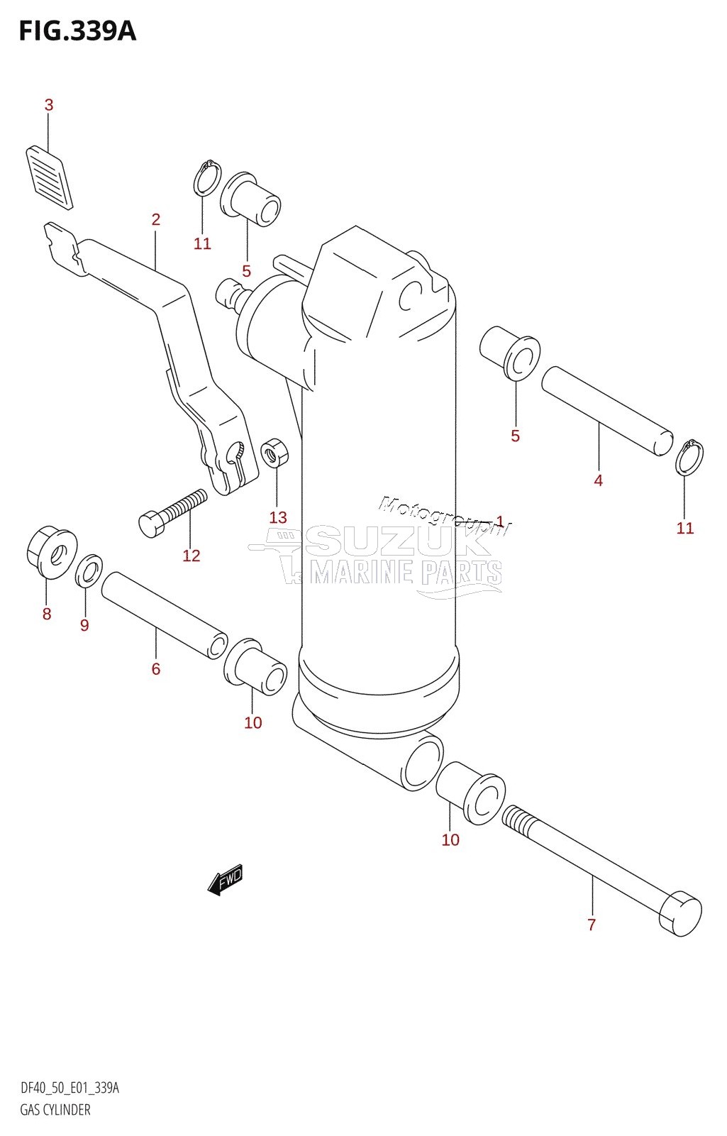 GAS CYLINDER ((DF40QH,DF50QH):(X,Y))