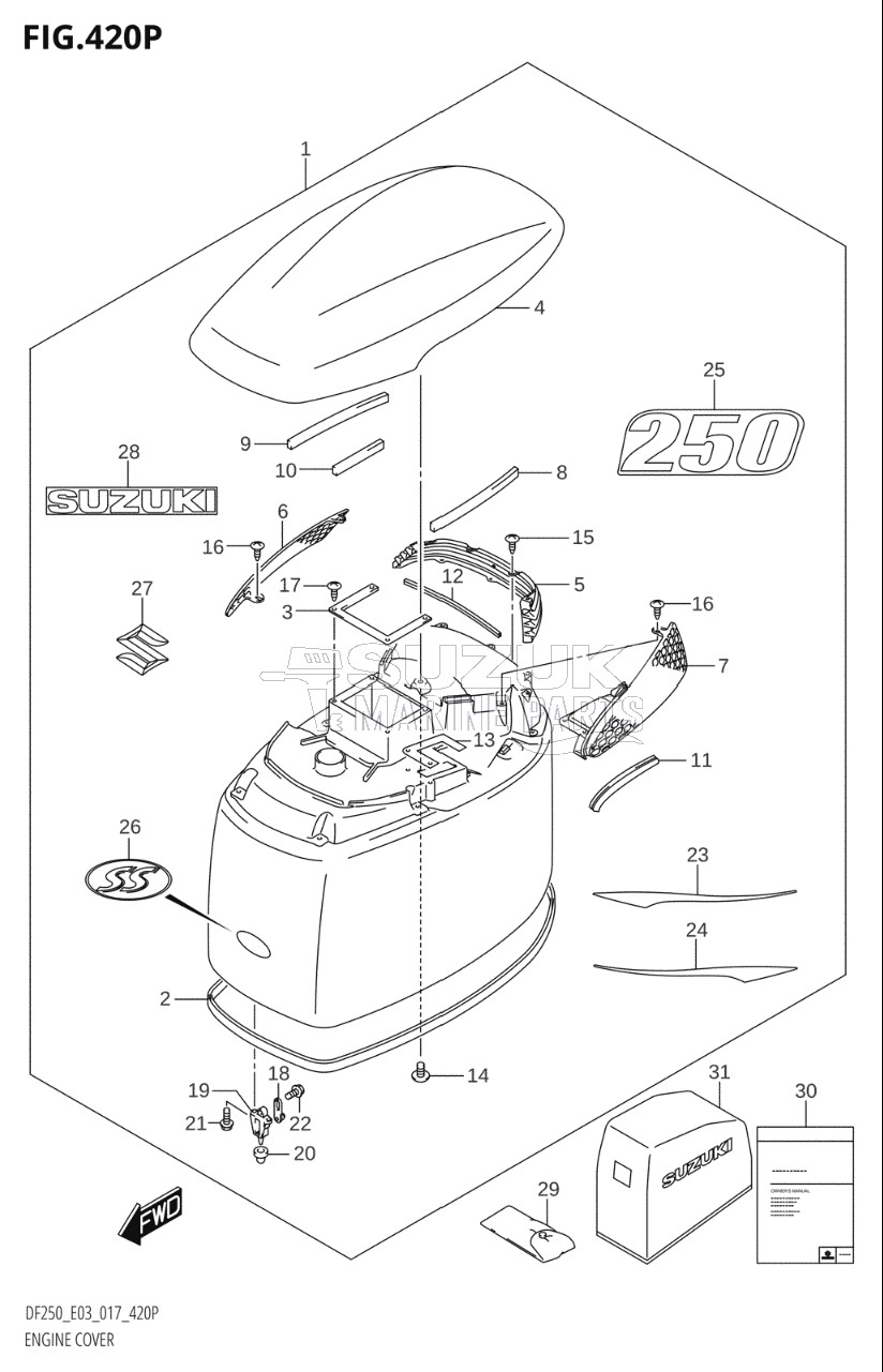 ENGINE COVER (DF250ST:E03)