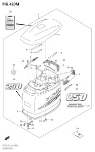 20002Z-210001 (2012) 200hp E01 E40-Gen. Export 1 - Costa Rica (DF200Z) DF200Z drawing ENGINE COVER (DF250Z:E40)