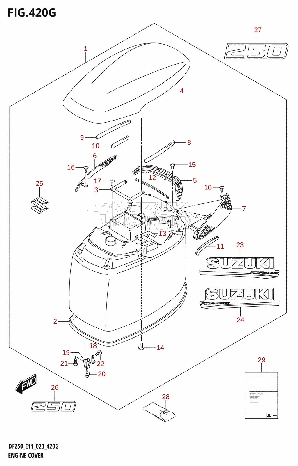 ENGINE COVER ((DF250T,DF250Z):020)