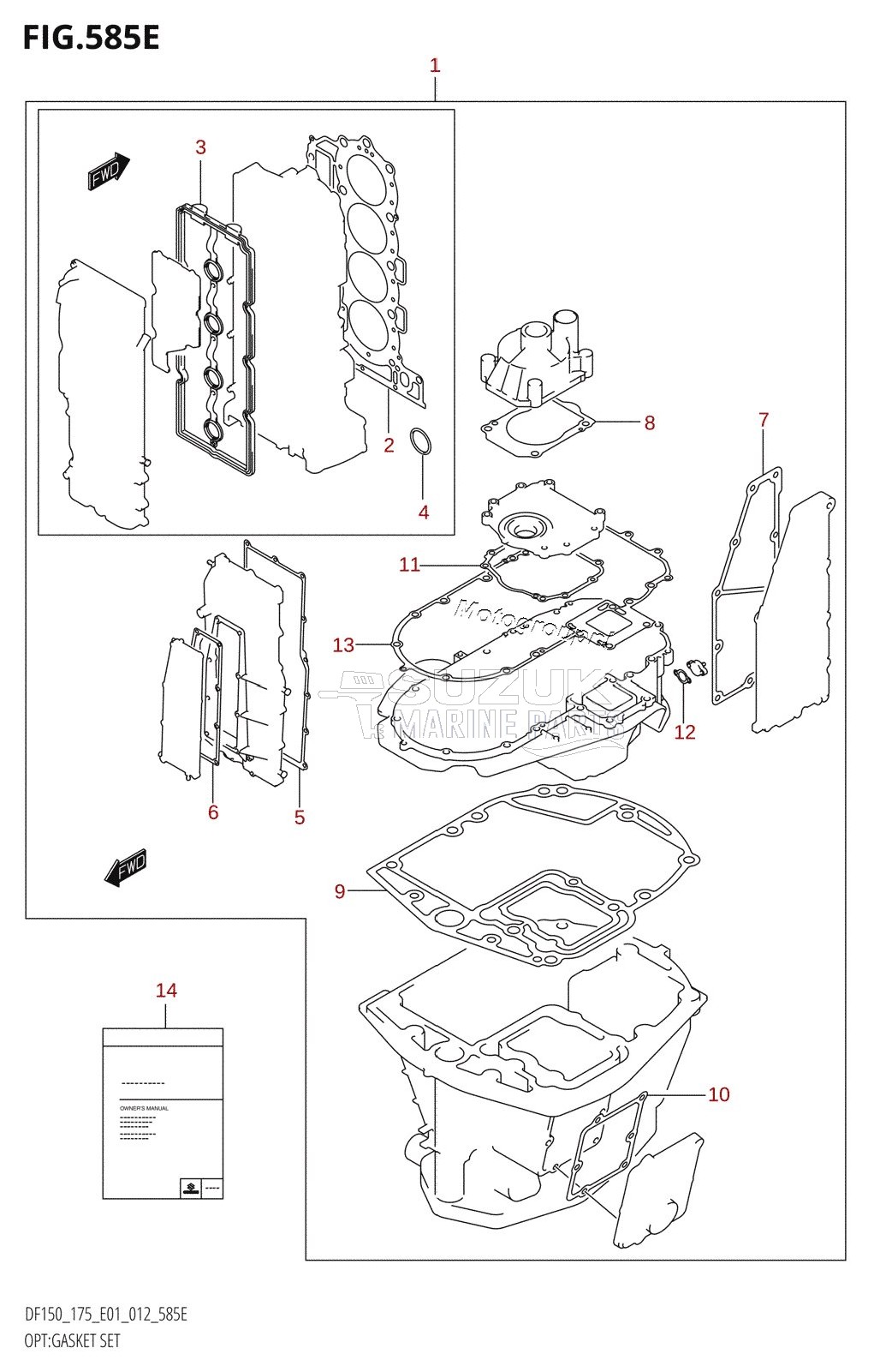 OPT:GASKET SET (DF175T:E01)