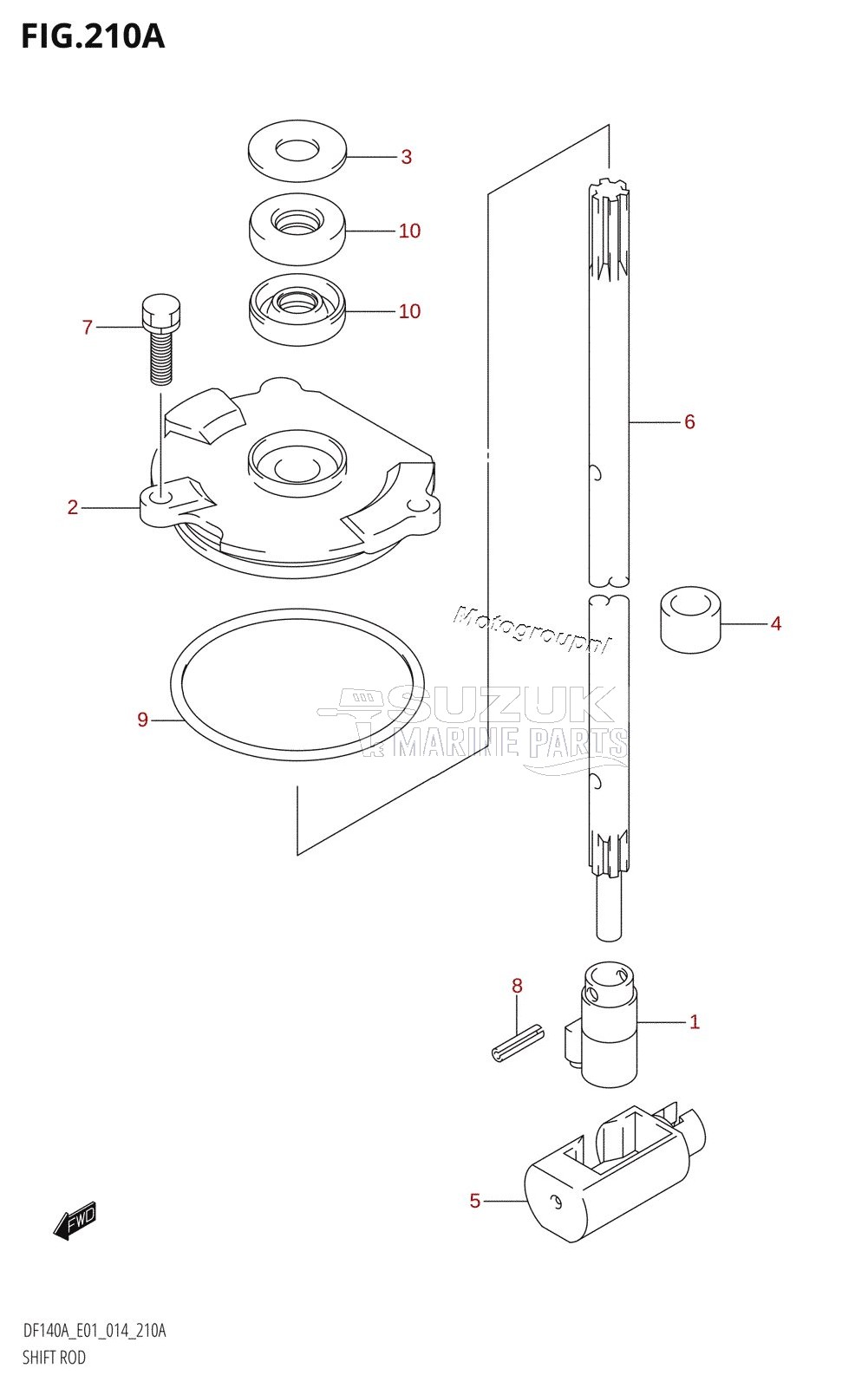 SHIFT ROD (DF100AT:E01)