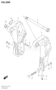 06002F-610001 (2016) 60hp E01 E40-Gen. Export 1 - Costa Rica (DF60A  DF60AQH  DF60ATH) DF60A drawing CLAMP BRACKET (DF50ATH:E01)