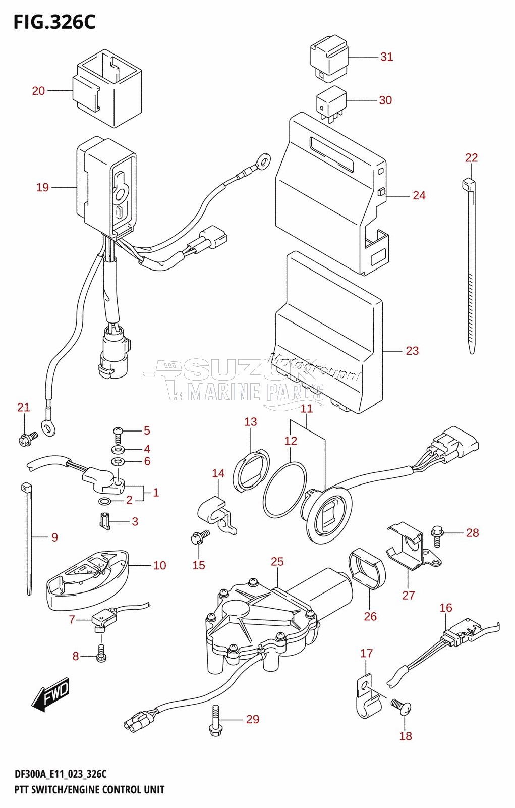 PTT SWITCH /​ ENGINE CONTROL UNIT (DF250ATSS)