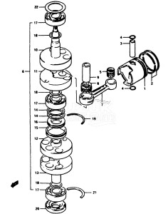 DT5 From F-10001 ()  1985 drawing CRANKSHAFT