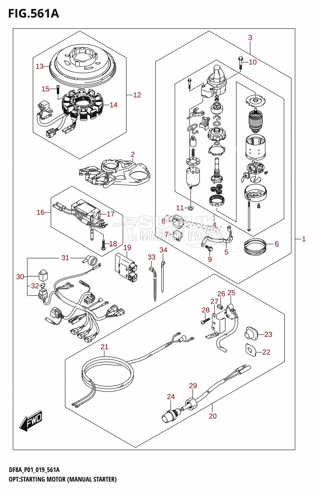 OPT:STARTING MOTOR (MANUAL STARTER) (DF8A,DF9.9A)