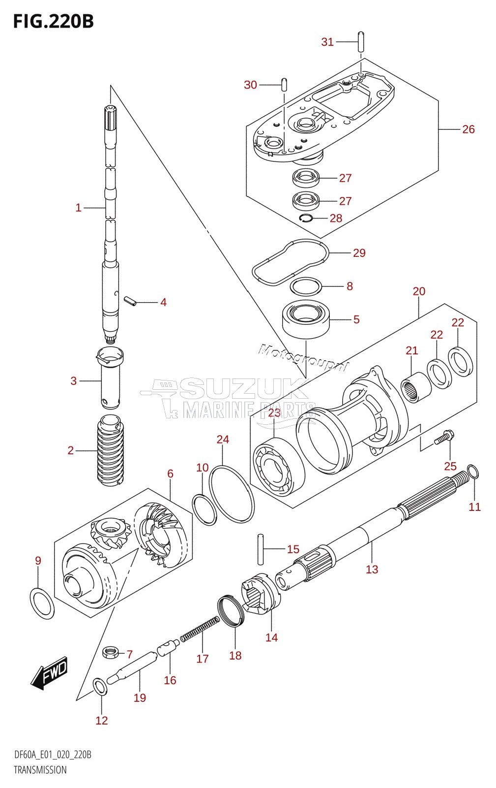 TRANSMISSION (DF40AQH:E01,DF40ATH:E01,DF50ATH:E01)