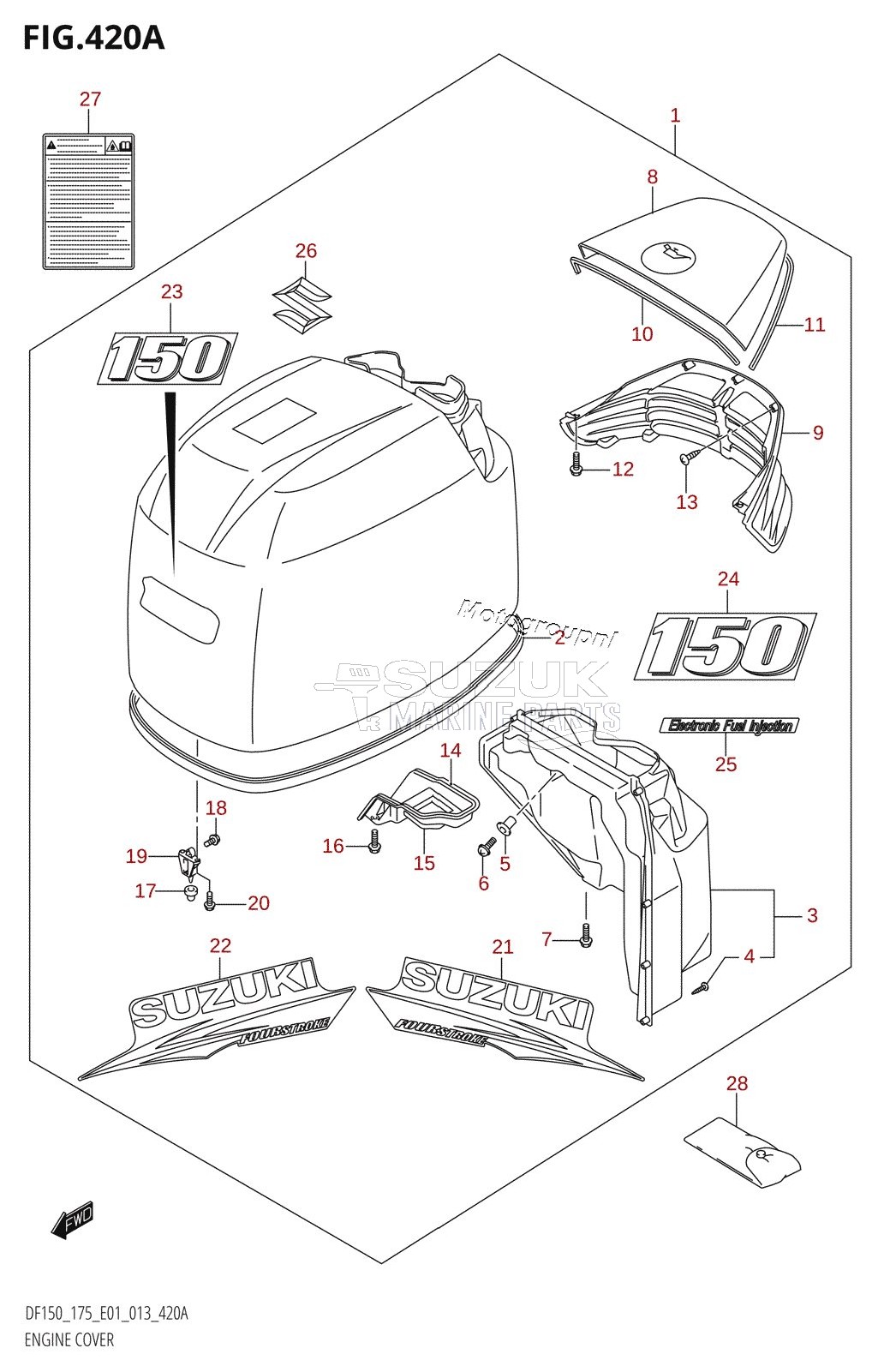 ENGINE COVER (DF150T:E01)