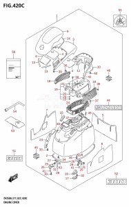 DF350A From 35001F-240001 (E11)  2022 drawing ENGINE COVER (DF300B,DF300BMD)