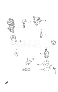 Outboard DF 20A drawing Sensor/Switch Remote Control Tiller Handle w/Power Tilt