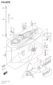 DF225T From 22503F-710001 (E03)  2017 drawing GEAR CASE (DF200Z:E03)