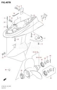 DF115A From 11503F-410001 (E01 E40)  2014 drawing GEAR CASE (DF100AT:E40)