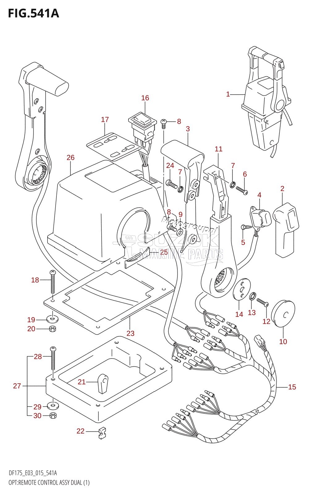 OPT:REMOTE CONTROL ASSY DUAL (1) (DF150T:E03)