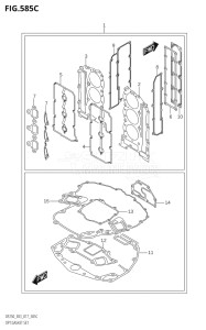 20002F-710001 (2017) 200hp E03-USA (DF200T) DF200 drawing OPT:GASKET SET (DF225T:E03)