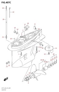 DF150 From 15002F-510001 (E03)  2015 drawing GEAR CASE (DF150Z:E03)