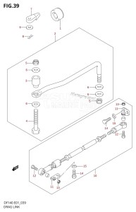 DF140 From 14001F-421001 (E01 E40)  2004 drawing DRAG LINK