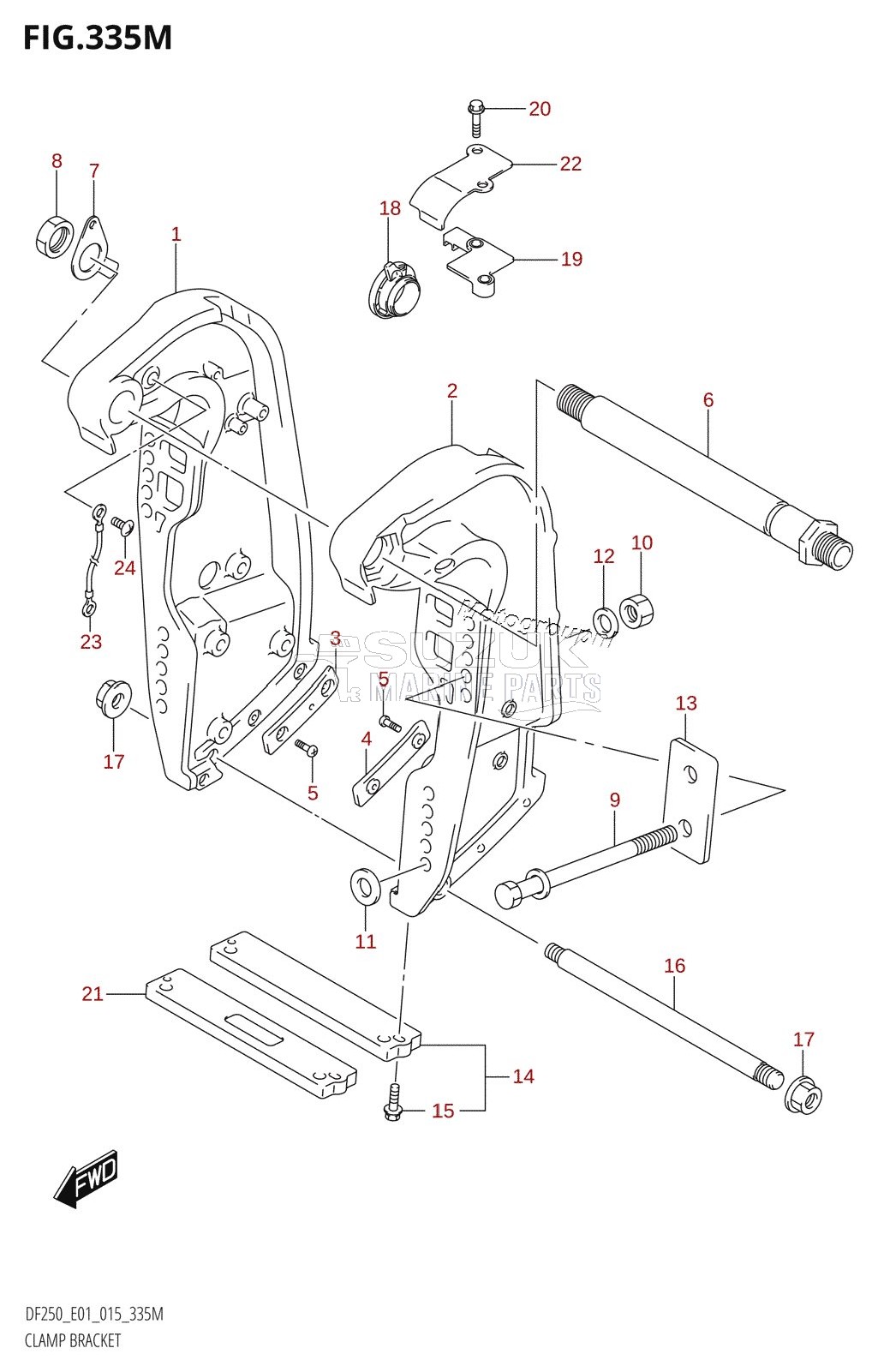 CLAMP BRACKET (DF250Z:E40:(X-TRANSOM,XX-TRANSOM))