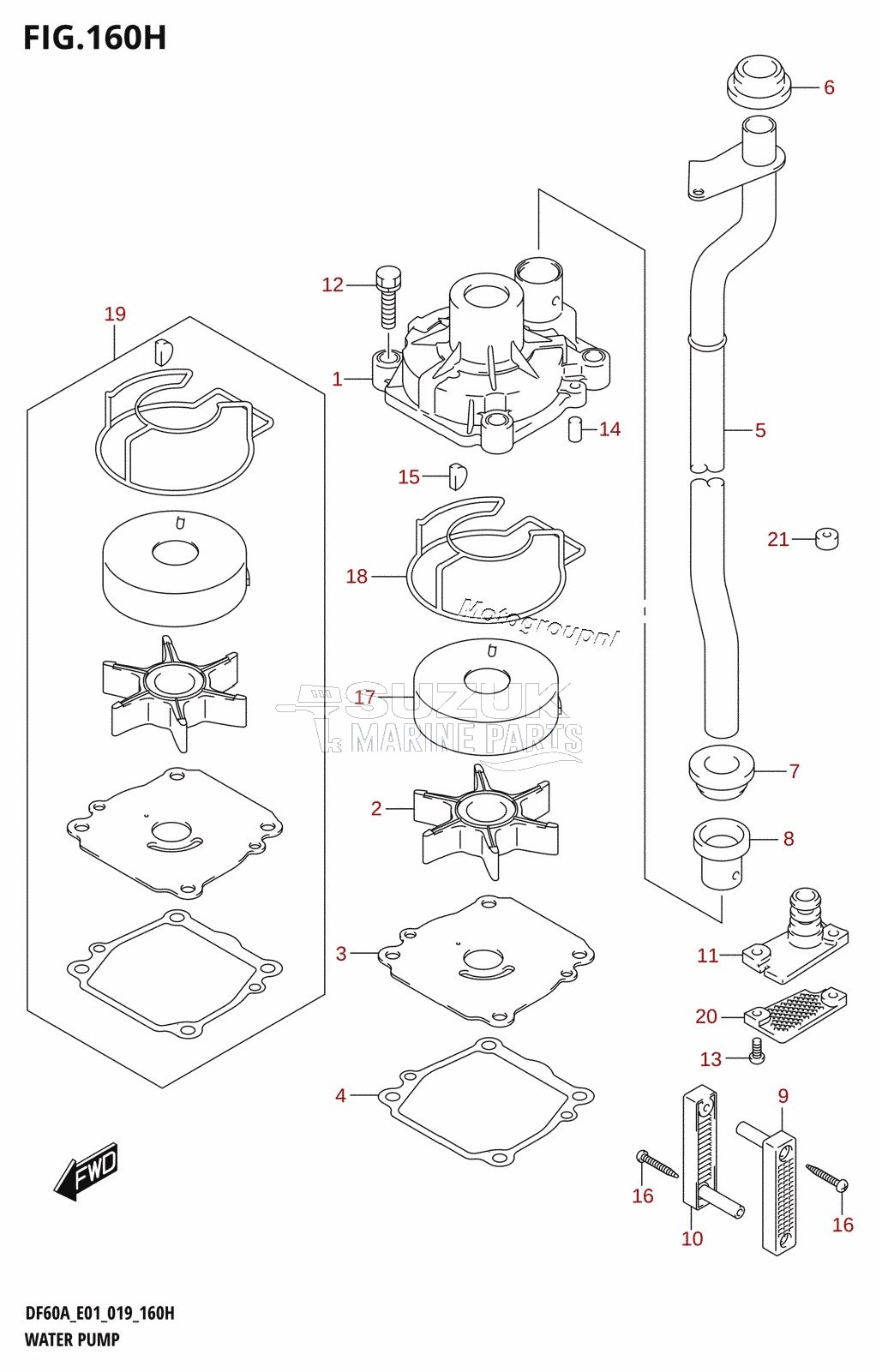 WATER PUMP (DF60AVT:E40,DF60AVTH:E40)