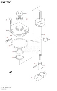 DF140 From 14001F-371001 (E03)  2003 drawing CLUTCH ROD (DF140Z:(K2,K3,K4,K5,K6))