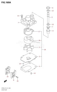 DF70A From 07003F-310001 (E01 E40)  2013 drawing WATER PUMP (DF70A:E01)