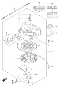 Outboard DF 30A drawing Recoil Starter