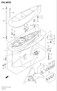 20002Z-210001 (2012) 200hp E03-USA (DF200Z) DF200Z drawing GEAR CASE (DF225Z:E03)