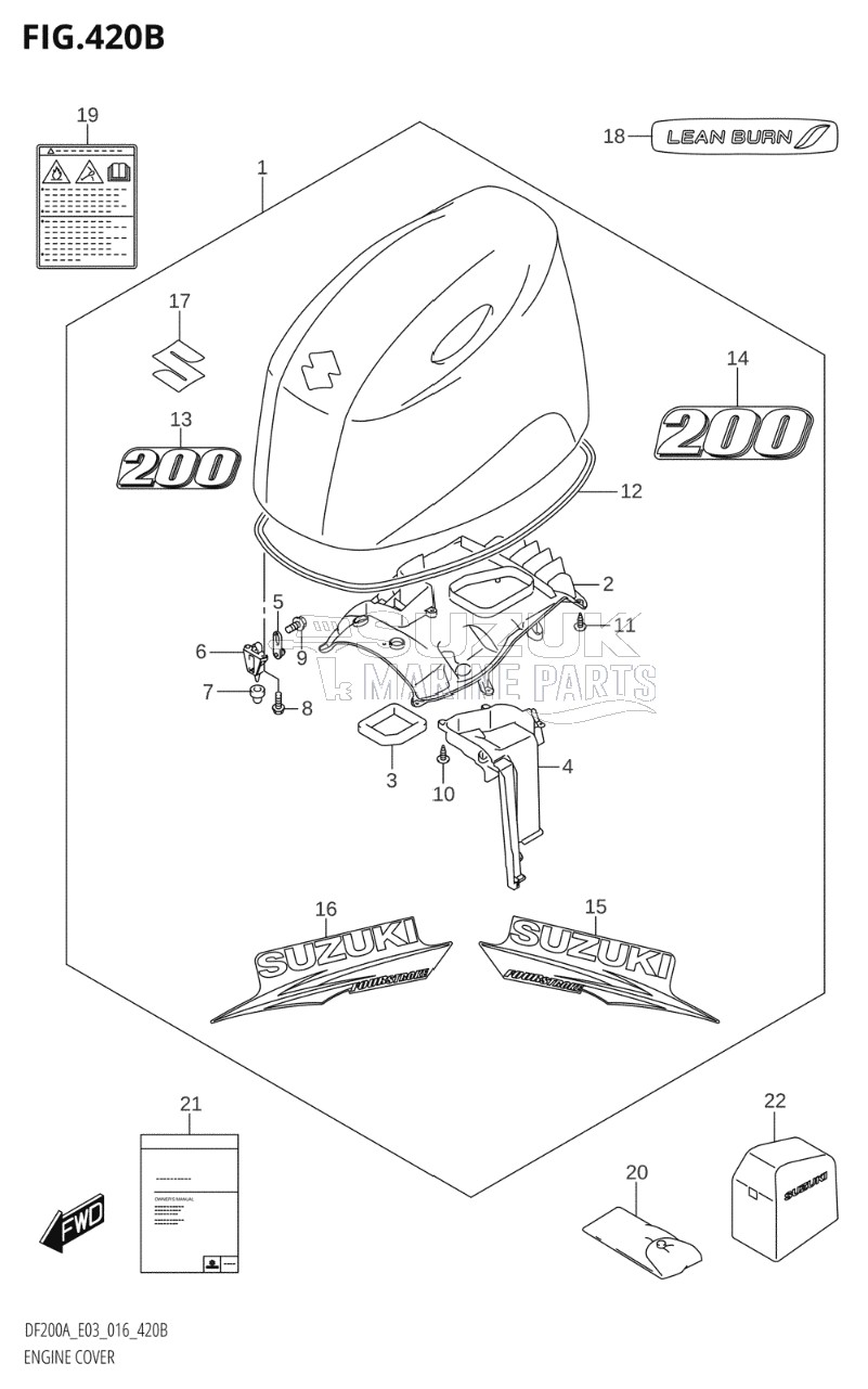 ENGINE COVER (DF200AT:E03)