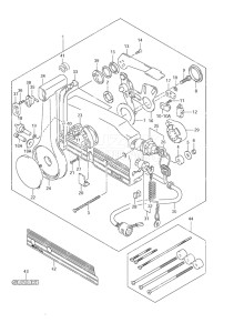 Outboard DF 70 drawing Remote Control (1998-2003)