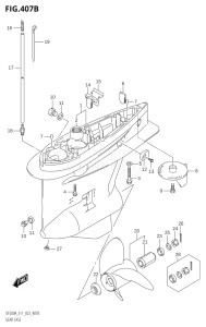 20003F-140001 (2021) 200hp E11 E40-Gen. Export 1-and 2 (DF200AT) DF200A drawing GEAR CASE (DF200AT:023)