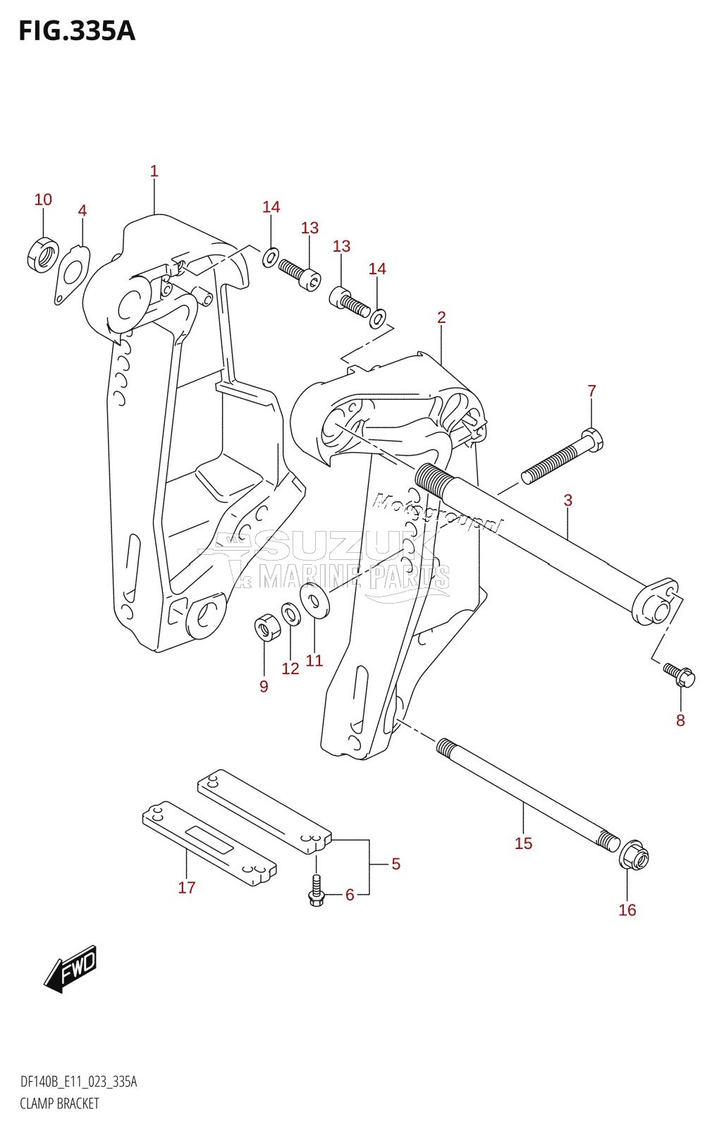 CLAMP BRACKET (DF140BT,DF140BZ)