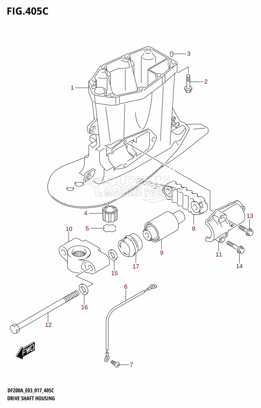 DRIVE SHAFT HOUSING (DF200AZ:E03)