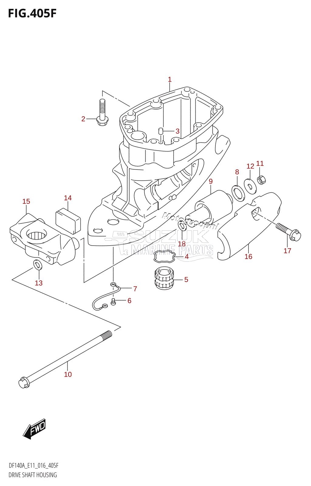 DRIVE SHAFT HOUSING (DF140AT:E11)