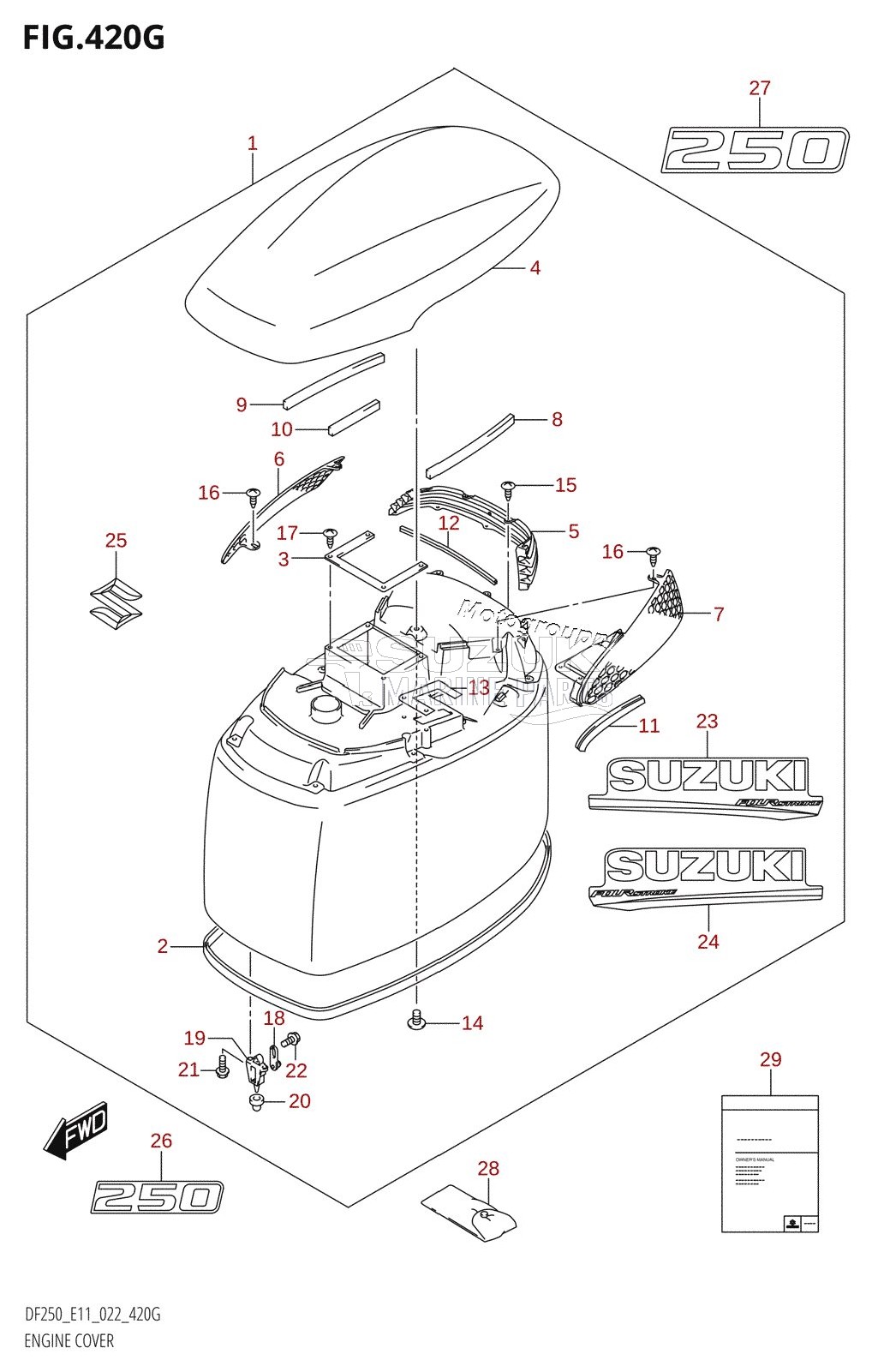 ENGINE COVER ((DF250T,DF250Z):020)