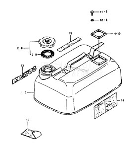 DT16P From 1601-100001 ()  1988 drawing FUEL TANK 1