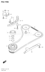 11506F-340001 (2023) 115hp E11 E40-Gen. Export 1-and 2 (DF115BT) DF115BT drawing TIMING CHAIN