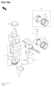 14003Z-610001 (2016) 140hp E11 E40-Gen. Export 1-and 2 (DF140AZ) DF140AZ drawing CRANKSHAFT