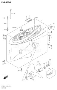 25003Z-340001 (2023) 250hp E11 E40-Gen. Export 1-and 2 (DF250Z) DF250Z drawing GEAR CASE (DF250ST:(020,021,022))