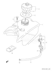 DT2 From 0201-651001 ()  1996 drawing FUEL TANK