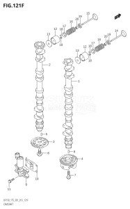 15002Z-310001 (2013) 150hp E01 E40-Gen. Export 1 - Costa Rica (DF150Z) DF150Z drawing CAMSHAFT (DF175T:E40)