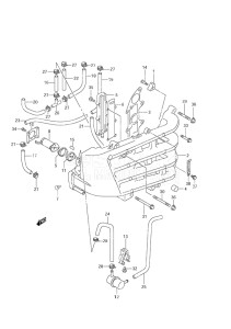 Outboard DF 70 drawing Inlet Manifold (S/N 973969 & Older)