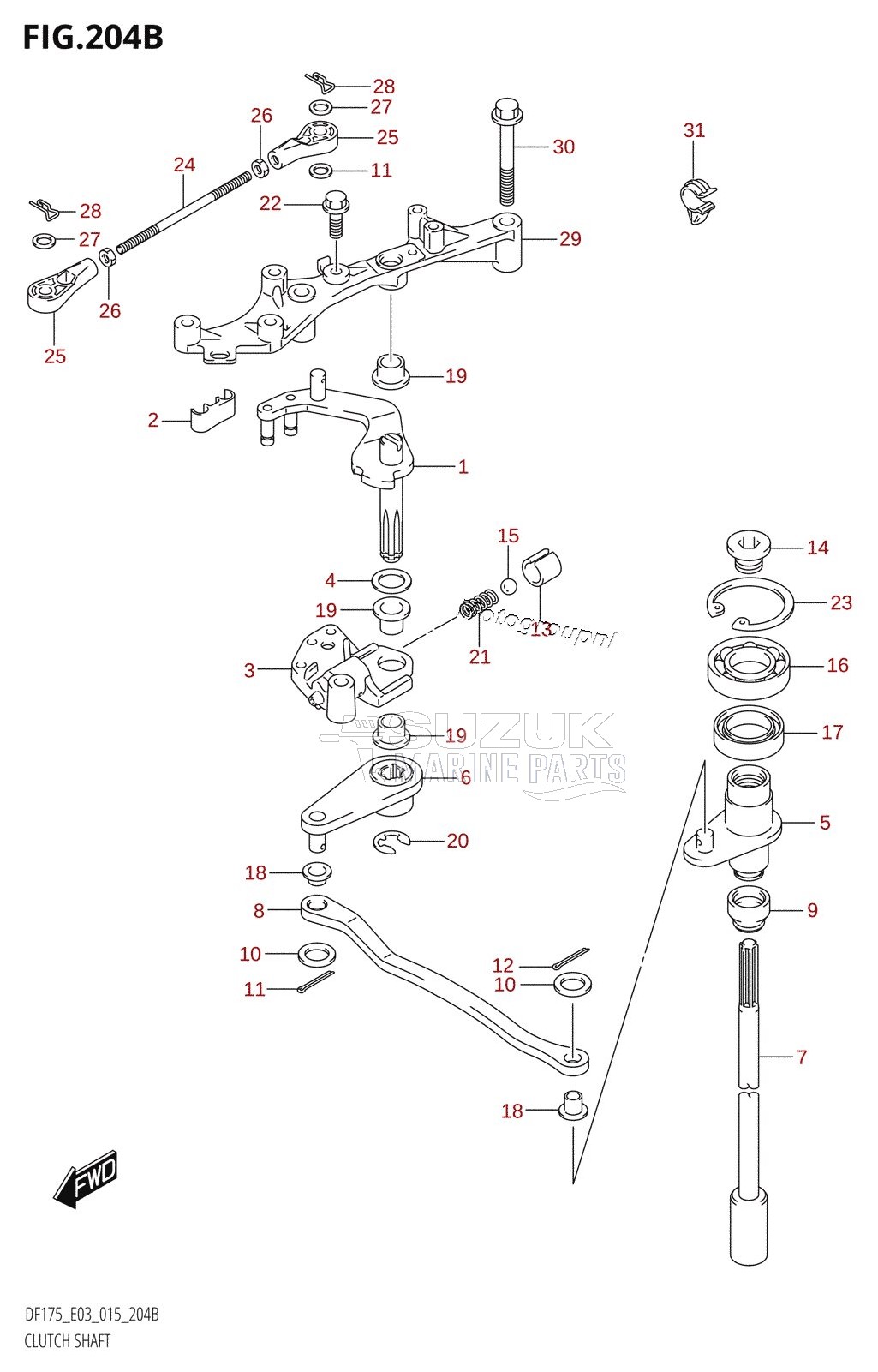 CLUTCH SHAFT (DF150TG:E03)