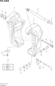 04001F-971001 (1999) 40hp E01-Gen. Export 1 (DF40QHX  DF40TX) DF40 drawing CLAMP BRACKET (X,Y)