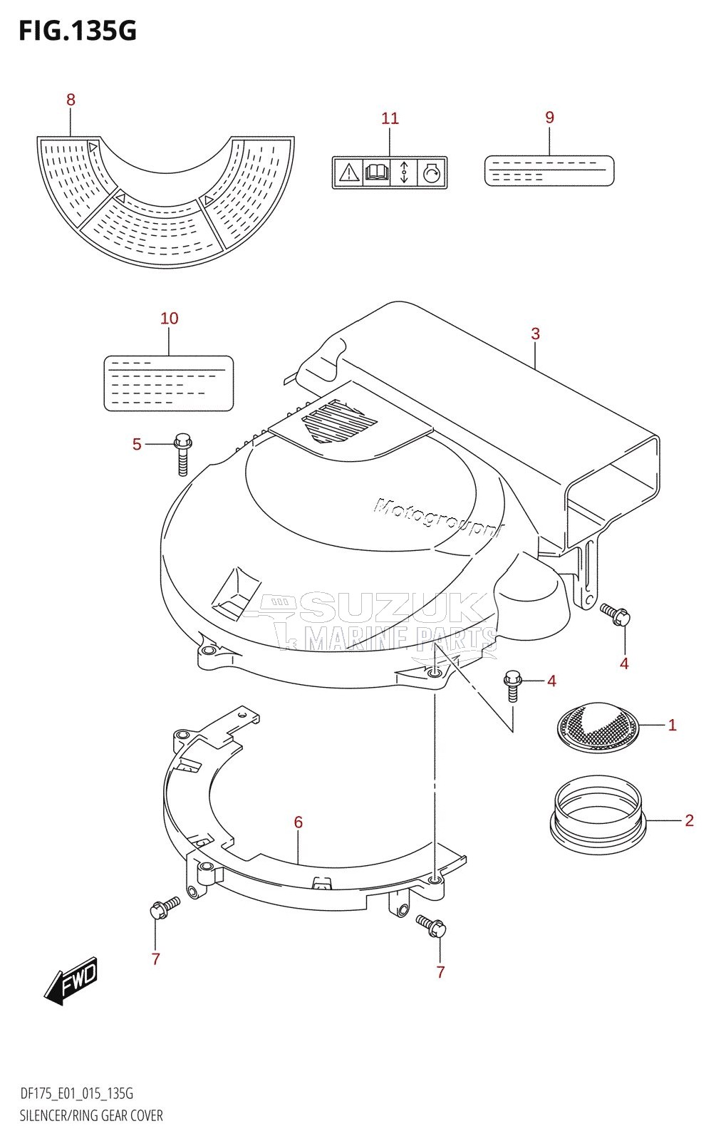 SILENCER /​ RING GEAR COVER (DF150ZG:E01)